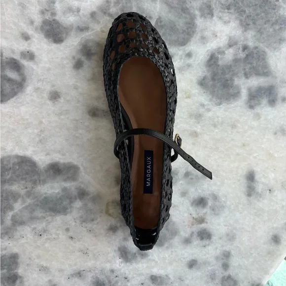 Margaux Black Mesh Ballet Flats - Picture 2 of 4